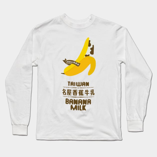 Taiwan Banana Milk Long Sleeve T-Shirt by PeachPantone